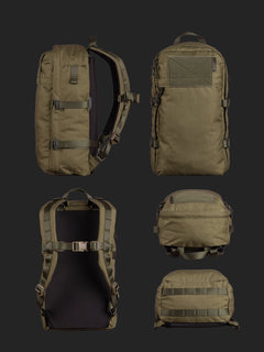 Savotta Niukka 20L green photographed from the side, top, bottom, front and back