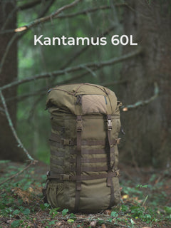 A bunch of different Savotta items being added to a Savotta Kantamus 60L making it's capacity bigger
